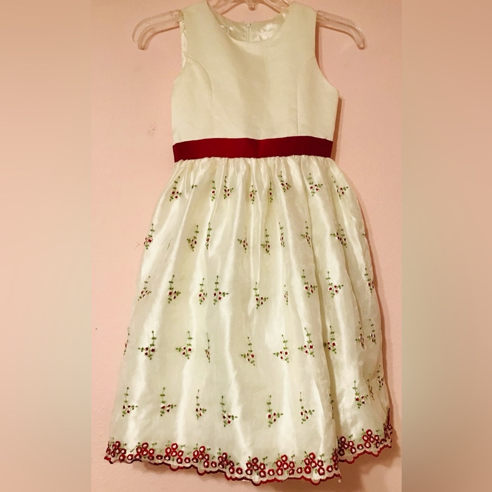 American Princess Girls red creamDress size 10